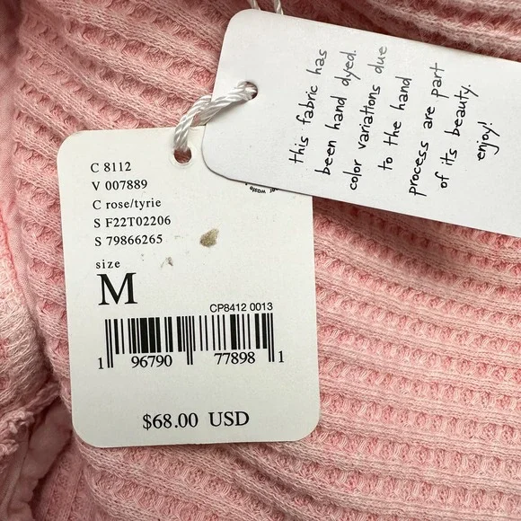 SOLD ❗️Free People Colt Waffle Knit Thermal Long Sleeve Raw Hem Top NWT Size M - Picture 10 of 12